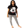 Noir - gris - blanc - Back - Mickey Mouse - Ensemble de pyjama - Femme