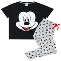Noir - gris - blanc - Front - Mickey Mouse - Ensemble de pyjama - Femme