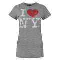 Gris - Front - Junk Food - T-shirt LOVE NEW YORK - Femme