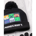 Noir - Vert - Lifestyle - Minecraft - Ensemble bonnet, gants et écharpe - Enfant