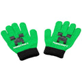 Vert - Noir - Side - Minecraft - Ensemble bonnet et gants