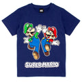 Bleu marine - Gris - Side - Super Mario - Ensemble de pyjama court - Garçon
