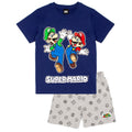 Bleu marine - Gris - Front - Super Mario - Ensemble de pyjama court - Garçon