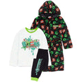 Blanc - Noir - Vert - Front - Minecraft - Robe de chambre et ensemble de pyjama BOOM! - Enfant