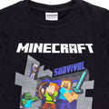 Noir - Gris - Blanc - Back - Minecraft - T-shirt SURVIVAL MODE - Enfant