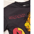 Noir - Orange - Side - Garfield - T-shirt court - Fille
