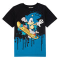 Noir - Bleu - Front - Sonic The Hedgehog - T-shirt - Enfant