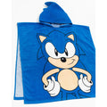 Bleu - Back - Sonic The Hedgehog - Poncho - Enfant
