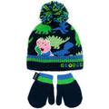 Bleu - Vert - Front - Peppa Pig - Ensemble bonnet et gants - Enfant