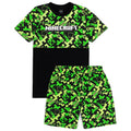 Noir - Vert - Side - Minecraft - Ensemble de pyjama court - Enfant