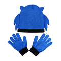 Bleu - Blanc - Back - Sonic The Hedgehog - Ensemble bonnet et gants - Enfant