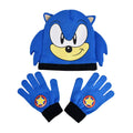 Bleu - Blanc - Front - Sonic The Hedgehog - Ensemble bonnet et gants - Enfant