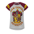 Gris - Rouge - Front - Harry Potter - T-shirt QUIDDITCH TEAM CAPTAIN - Fille