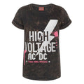 Noir - Front - AC-DC - T-shirt HIGH VOLTAGE - Fille