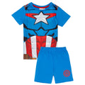 Bleu - Rouge - Front - Captain America - Ensemble de pyjama court - Garçon