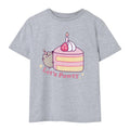 Gris chiné - Front - Pusheen - T-shirt LET'S PAWTY - Fille