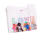 Blanc - Side - Barbie - T-shirt LOVE EVERYONE - Femme