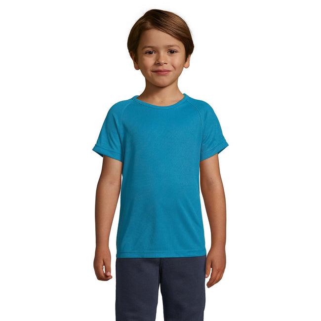 Eau - Back - SOLS - T-shirt de sport uni - Enfant unisexe
