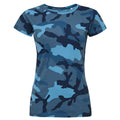 Bleu - Front - SOLS - T-shirt à motif camouflage - Femme