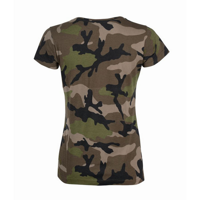 Camouflage - Back - SOLS - T-shirt à motif camouflage - Femme