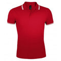 Rouge-blanc - Front - SOLS - Polo manches courtes PASADENA - Homme