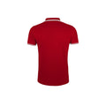 Rouge-blanc - Back - SOLS - Polo manches courtes PASADENA - Homme
