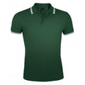 Vert forêt-blanc - Front - SOLS - Polo manches courtes PASADENA - Homme