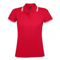 Rouge-blanc - Front - SOLS - Polo manches courtes PASADENA - Femme