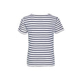 Blanc - bleu marine - Side - SOLS Miles - T-shirt rayé - Enfant unisexe
