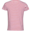 Blanc - rouge - Back - SOLS Miles - T-shirt rayé à manches courtes - Homme