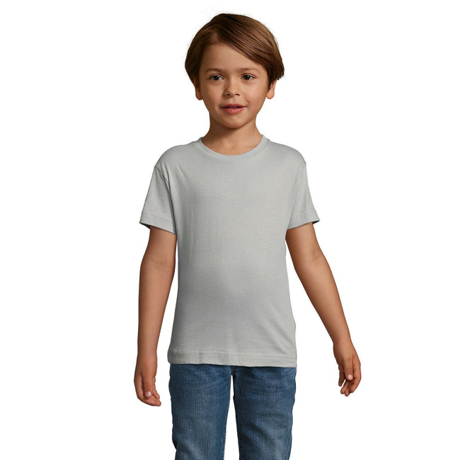 Gris - Back - SOLS - T-shirt à manches courtes - Garçon