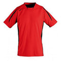 Rouge-Noir - Front - SOLS - T-shirt football à manches courtes