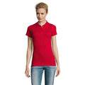 Rouge - Back - SOLS - Polo manches courtes PERFECT - Femme