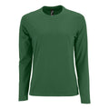 Vert bouteille - Front - SOLS - T-shirt manches longues IMPERIAL - Femme