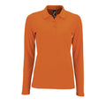 Orange - Front - SOLS - Polo manches longues PERFECT - Femme