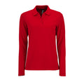 Rouge - Front - SOLS - Polo manches longues PERFECT - Femme
