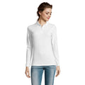 Blanc - Back - SOLS - Polo manches longues PERFECT - Femme