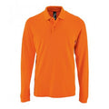 Orange - Front - SOLS - Polo manches longues PERFECT - Homme