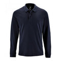 Bleu marine - Front - SOLS - Polo manches longues PERFECT - Homme