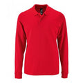 Rouge - Front - SOLS - Polo manches longues PERFECT - Homme