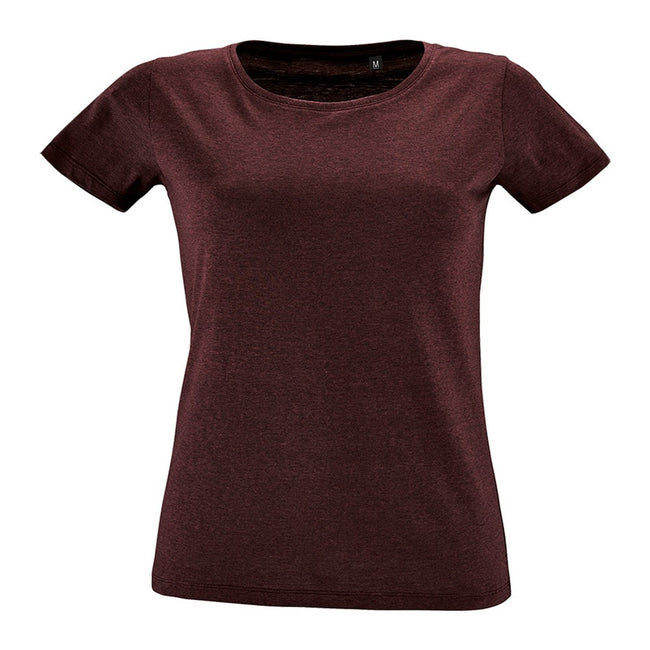 Bordeaux chiné - Front - SOLS - T-shirt REGENT - Femme