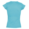 Bleu clair - Back - SOLS - T-shirt manches courtes MOON - Femme