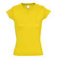 Jaune - Front - SOLS - T-shirt manches courtes MOON - Femme