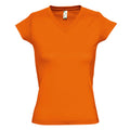 Orange - Front - SOLS - T-shirt manches courtes MOON - Femme