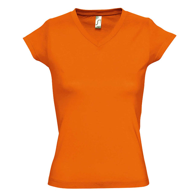 Orange - Front - SOLS - T-shirt manches courtes MOON - Femme