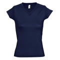 Bleu marine - Front - SOLS - T-shirt manches courtes MOON - Femme