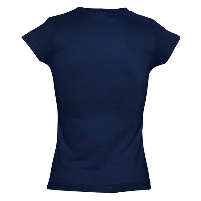 Bleu marine - Side - SOLS - T-shirt manches courtes MOON - Femme