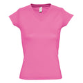 Rose - Front - SOLS - T-shirt manches courtes MOON - Femme