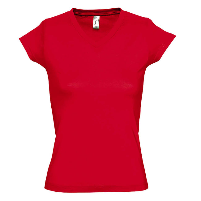 Rouge - Front - SOLS - T-shirt manches courtes MOON - Femme