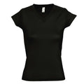 Noir - Front - SOLS - T-shirt manches courtes MOON - Femme